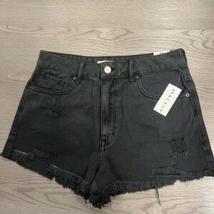PacSun Black Distressed Jean Shorts High-Waisted